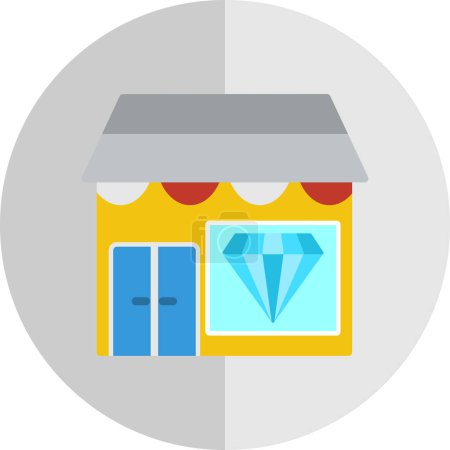 Téléchargez les illustrations : Icône de bijouterie avec diamant, illustration vectorielle - en licence libre de droit