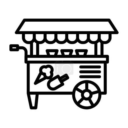 Ilustración de Icono de carro de helado simple, ilustración de vectores - Imagen libre de derechos