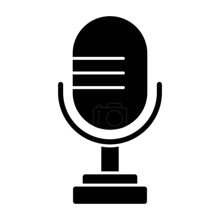 Téléchargez les illustrations : Icône de microphone, illustration vectorielle conception simple - en licence libre de droit