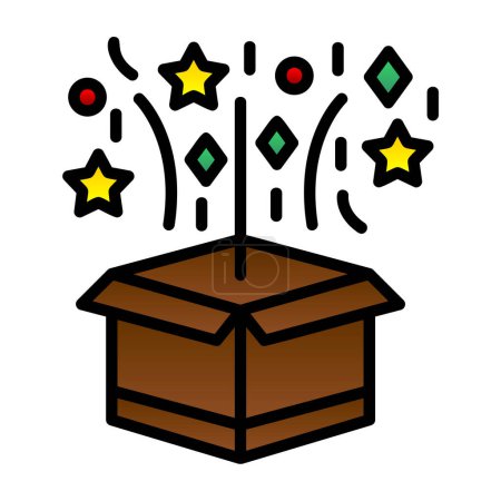 Ilustración de Icono de caja mágica, ilustración vectorial diseño simple - Imagen libre de derechos