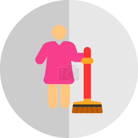 Charwoman, maid icon, vector illustration