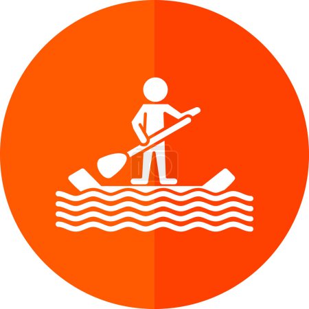 Téléchargez les illustrations : Paddle surf icône conception simple illustration fond - en licence libre de droit