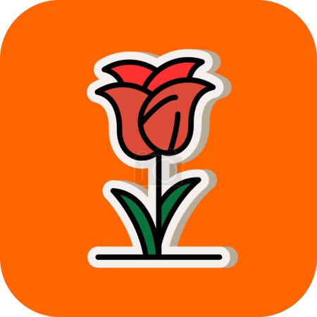 Téléchargez les illustrations : Illustration vectorielle de l'icône fleur de tulipe - en licence libre de droit