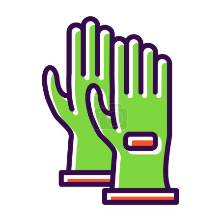 Téléchargez les illustrations : Illustration vectorielle des gants de joueur - en licence libre de droit