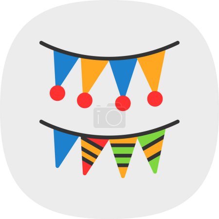 Illustration for Carnival garlands icon, vector illustration - Royalty Free Image