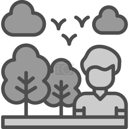 vector icon of Adventurer with trees