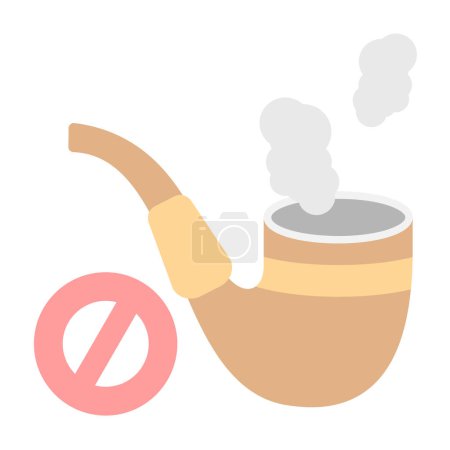 Téléchargez les illustrations : Icône de pipe à fumer, illustration vectorielle design simple - en licence libre de droit