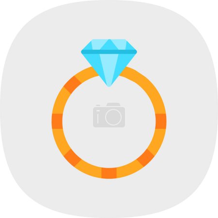 Ilustración de Icono de anillo de diamante en estilo de contorno - Imagen libre de derechos
