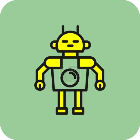 Téléchargez les illustrations : Icône de robot, illustration vectorielle conception simple - en licence libre de droit