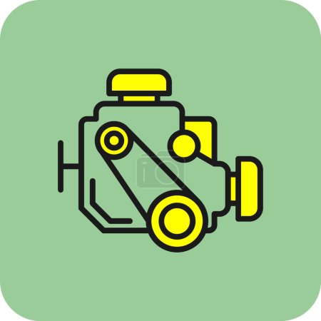 Ilustración de Icono del motor del coche, ilustración vectorial diseño simple - Imagen libre de derechos