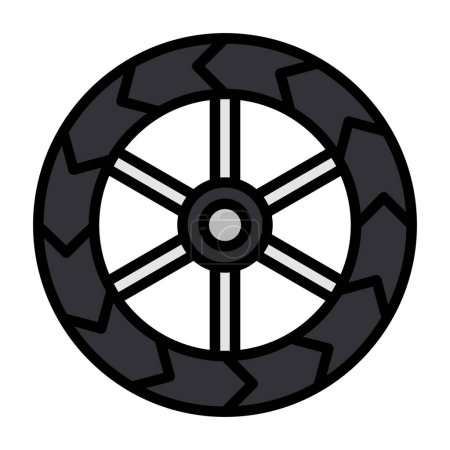 Ilustración de Icono de rueda, ilustración vectorial - Imagen libre de derechos
