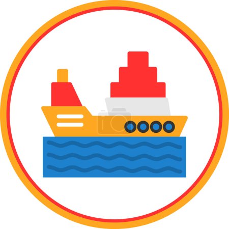 Téléchargez les photos : Ship icon, vector illustration simple design - en image libre de droit