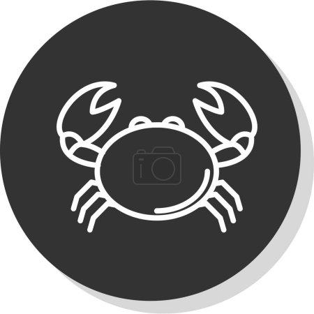 Téléchargez les illustrations : Illustration vectorielle d'icône de crabe - en licence libre de droit