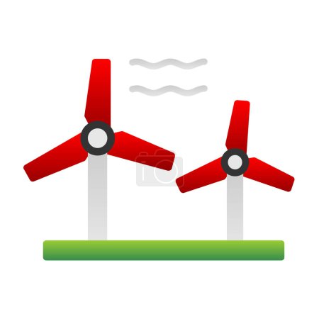 Téléchargez les illustrations : Icône des éoliennes. illustration vectorielle des éoliennes. énergie renouvelable signe - en licence libre de droit
