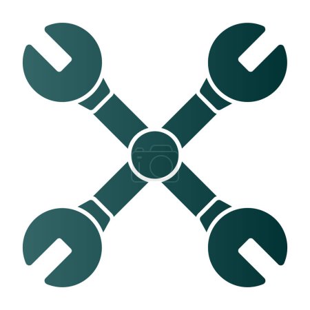 Illustration for Cross wrench web icon, vector illustration - Royalty Free Image