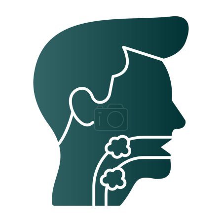 Téléchargez les illustrations : Icône de la gorge masculine. illustration plate de l'icône de logo de vecteur de cancer de la gorge pour le Web - en licence libre de droit