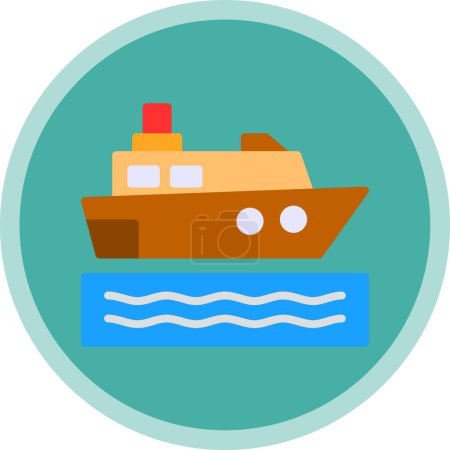 Ilustración de Crucero icono del barco esbozado vector ilustración diseño simple - Imagen libre de derechos