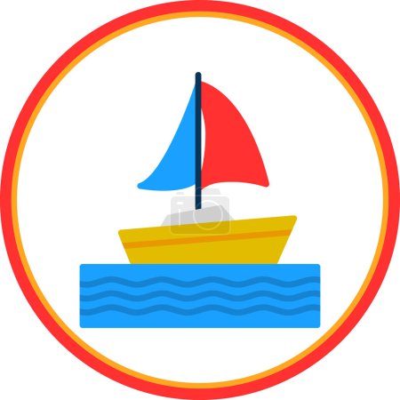 Ilustración de Barco de vela. icono web ilustración simple - Imagen libre de derechos