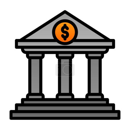 Ilustración de Icono del vector del edificio del banco. estilo es símbolo plano - Imagen libre de derechos