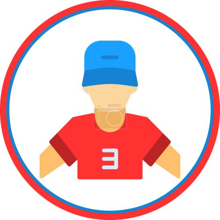 Illustration for Baseball player icon, vector illustration - Royalty Free Image