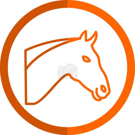 Téléchargez les illustrations : Icône tête de cheval, illustration vectorielle - en licence libre de droit