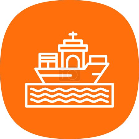 Téléchargez les illustrations : Ship icon, vector illustration simple design - en licence libre de droit