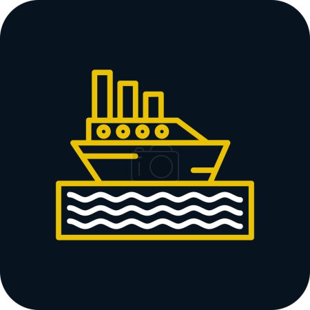 Téléchargez les illustrations : Icône Ferryboat, illustration design simple - en licence libre de droit