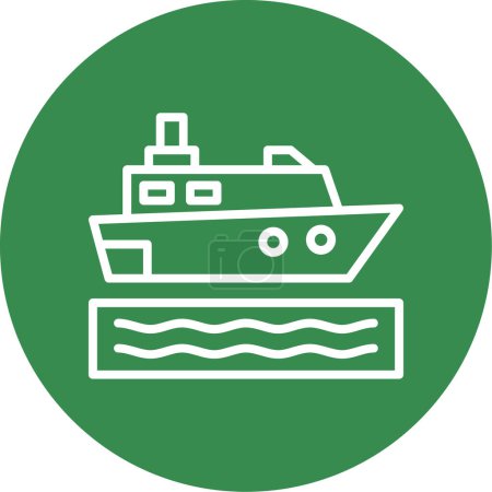 Illustration for Cruise ship icon outlined vector illustration simple design - Royalty Free Image