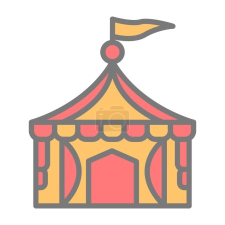 Illustration for Circus tent vector icon simple design illustration - Royalty Free Image