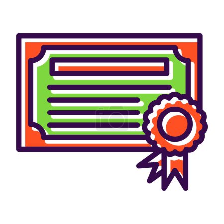 Ilustración de Icono de certificado, concepto de educación, ilustración vectorial - Imagen libre de derechos
