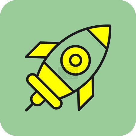 Téléchargez les illustrations : Icône de fusée, illustration vectorielle design simple - en licence libre de droit