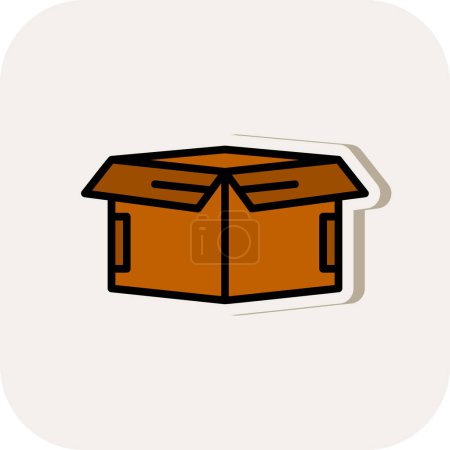 Ilustración de Icono de caja, ilustración vectorial diseño simple - Imagen libre de derechos