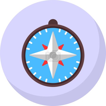 Illustration for Compass flat icon, vector illustration design - Royalty Free Image