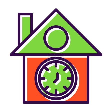 Illustration for Vector illustration of Cuckoo clock icon - Royalty Free Image