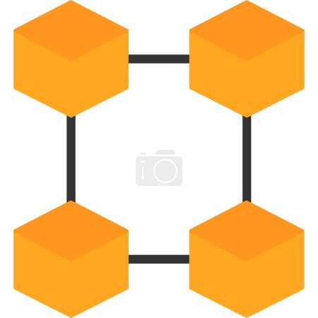 Ilustración de Icono de cadena de bloques, ilustración vectorial diseño simple - Imagen libre de derechos