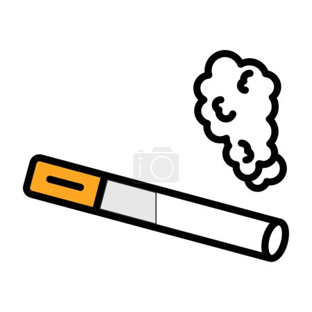 Téléchargez les illustrations : Simple cigarette fumeur vecteur icône design - en licence libre de droit