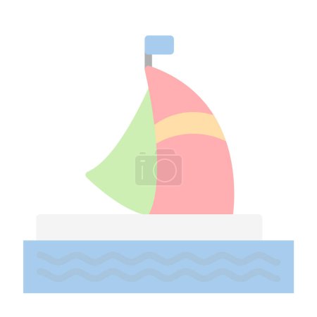 Illustration for Sailboat icon. outline illustration vector - Royalty Free Image