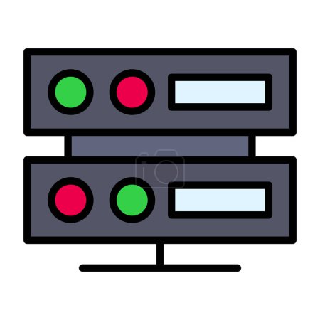 Ilustración de Icono del servidor, ilustración vectorial diseño simple - Imagen libre de derechos