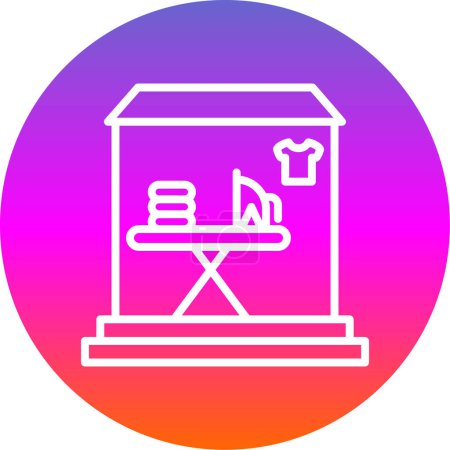 Ilustración de Icono de la tienda de lavandería, vector de diseño de ilustración - Imagen libre de derechos