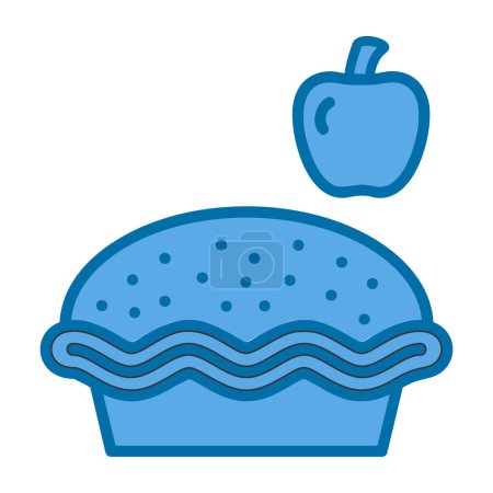 Ilustración de Icono de pastel de manzana ilustración de diseño simple aislado en blanco - Imagen libre de derechos