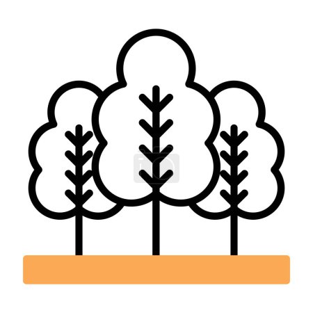 Téléchargez les illustrations : Illustration vectorielle icône forêt - en licence libre de droit