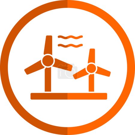 Windenergieanlagen. Illustration des Windkraftvektors. Zeichen für erneuerbare Energien 