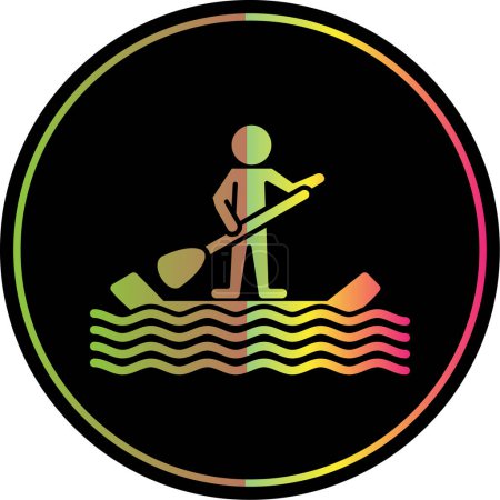 Téléchargez les illustrations : Paddle surf icône esquissée illustration de conception simple - en licence libre de droit