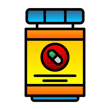 Illustration for Antibiotic medicine bottle vector illustration - Royalty Free Image