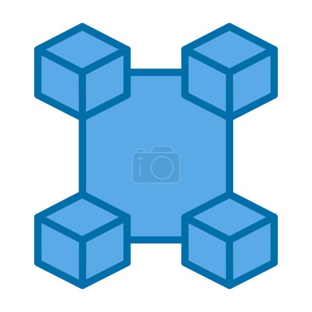 Ilustración de Icono de cadena de bloques, ilustración vectorial diseño simple - Imagen libre de derechos
