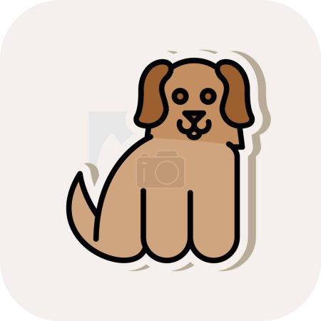 Téléchargez les illustrations : Icône de chien, illustration vectorielle design simple - en licence libre de droit