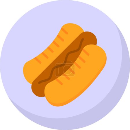 Téléchargez les illustrations : Icône hot dog, illustration vectorielle design simple - en licence libre de droit