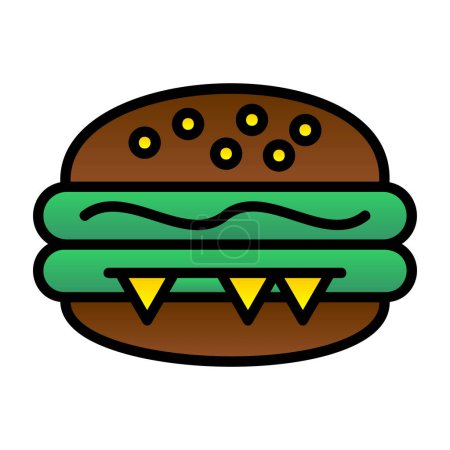 Téléchargez les illustrations : Illustration vectorielle icône hamburger - en licence libre de droit