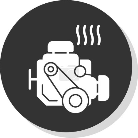 Ilustración de Icono del motor, ilustración vectorial diseño simple - Imagen libre de derechos