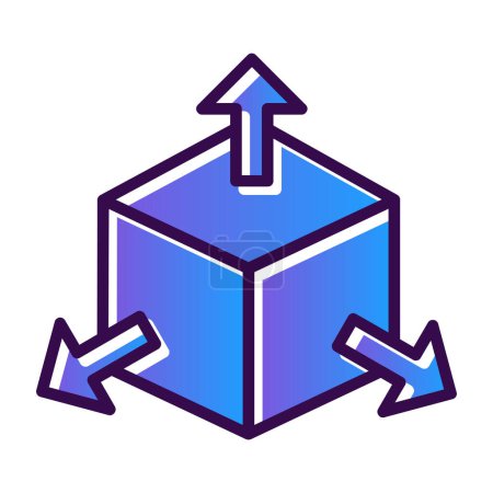 Illustration for Cube with arrows icon, vector illustration design - Royalty Free Image